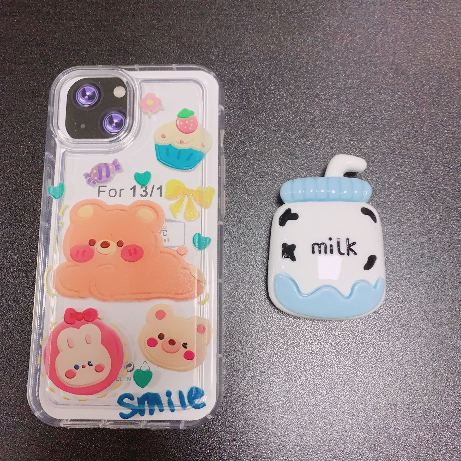 Dibujos animados Yugui perro soporte creativo perezoso airbag telescópico Lollipop soporte epoxi teléfono móvil soporte de escritorio