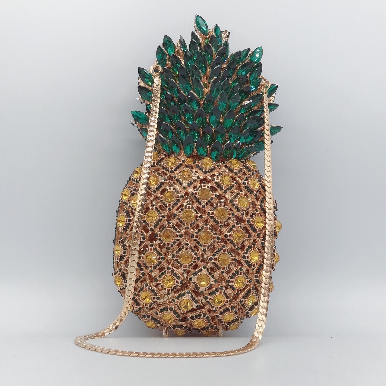 Bolsa de cena de diamantes de frutas de banquete de diamantes llenos de bolsas de mano transfronterizas nuevas bolsas de diamantes de diamantes de embrague duro