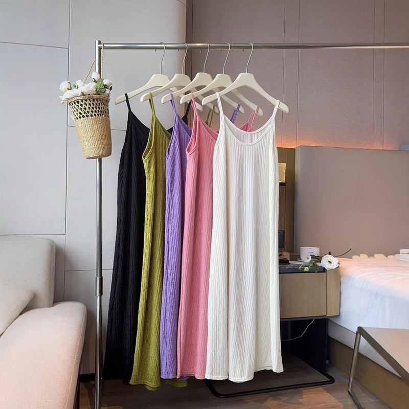 High Weight, Impermeable, Chiba Pleated Suspbottomer Skirt, Women's Slimming Look Dress, Summer Elegant, Outer Wear, Bottoming, Long Skirt Inside