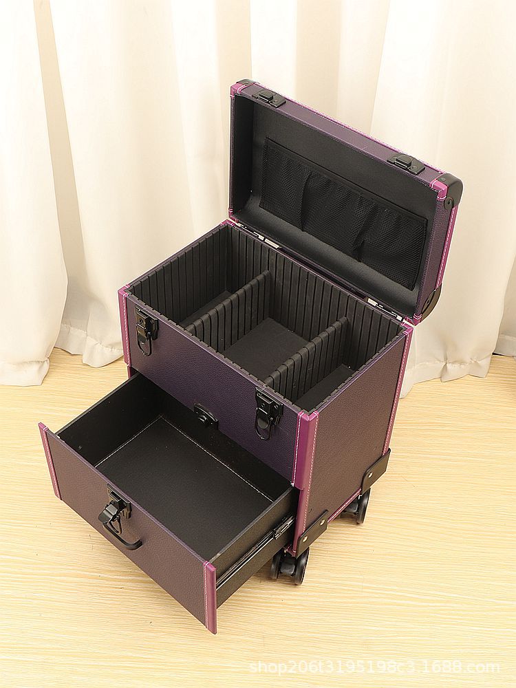 Esteticista móvil caja especial caja de cosméticos con barra de tracción de tatuaje baño de pies con oreja caja de cajón con barra de tracción universal de alta gama