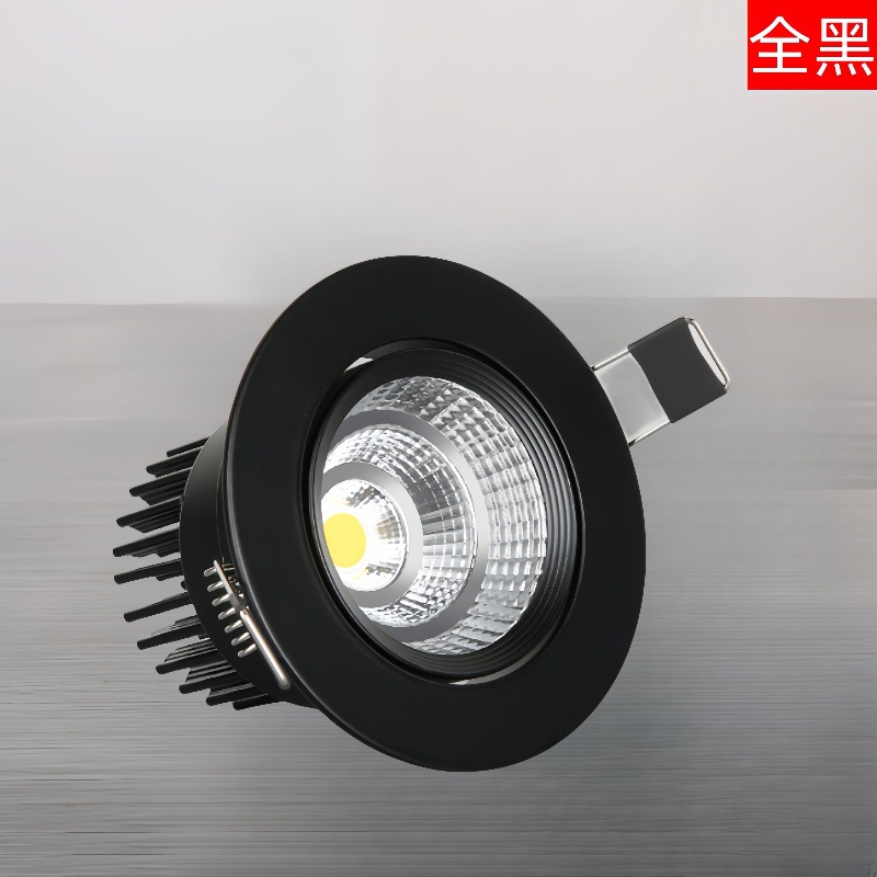 Toda la lámpara de la tienda del supermercado del hogar de aluminio de apertura 75mm negro ángulo ajustable pequeña colina pared de fondo foco COB