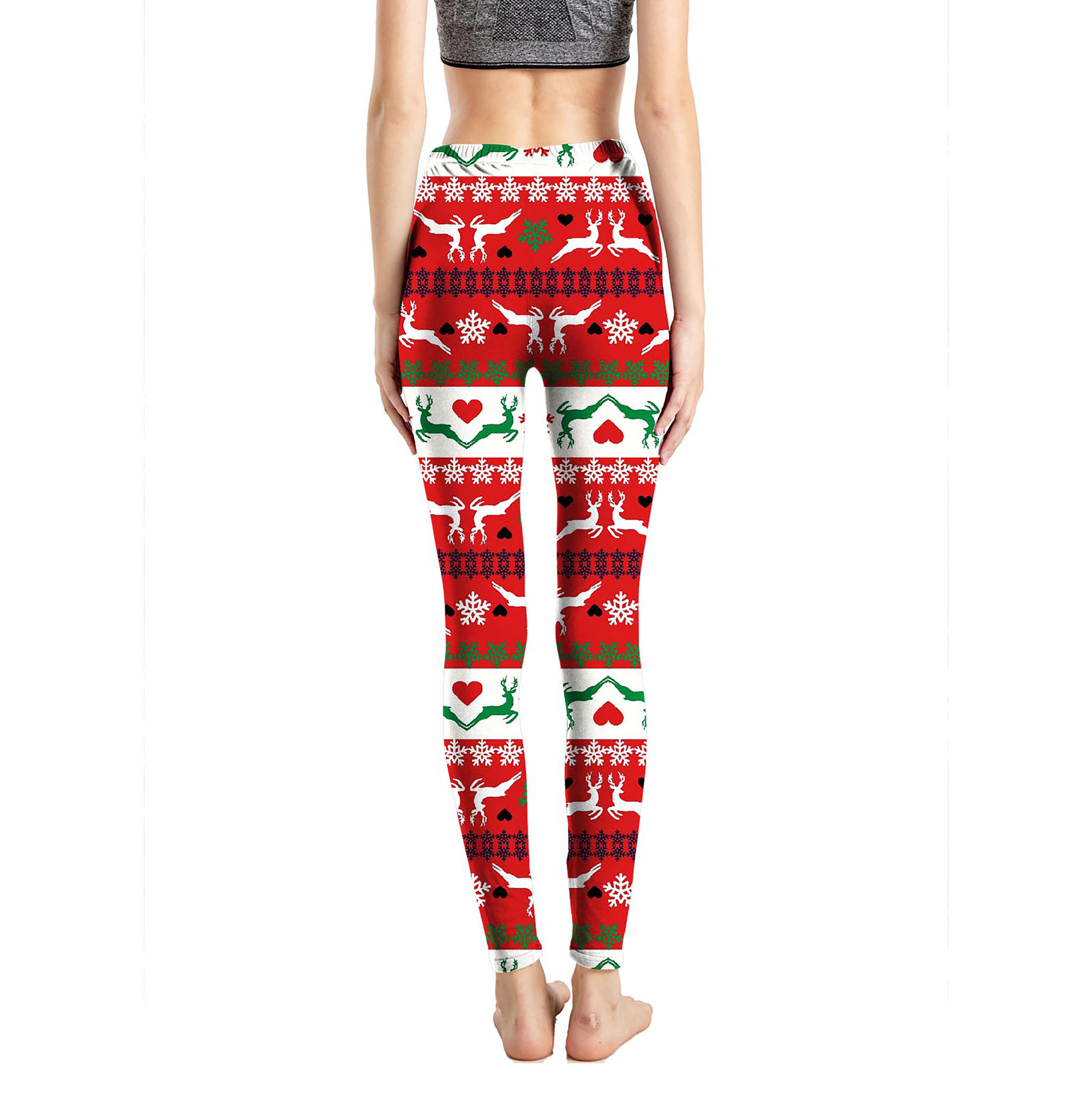 182g Weight Ankle-Length Pants Length Spandex, Polyester Fabric Type High Waist Waist Line Leggings Pants Type Stretchy Elasticity Daily Occasion Breathable Function Skinny Fit Type Christmas Festival Snowflake Pattern Winter, Autumn Season Women'S Gender Simple Style Style Women'S Daily Simple Style Snowflake Ankle-Length Leggings 41