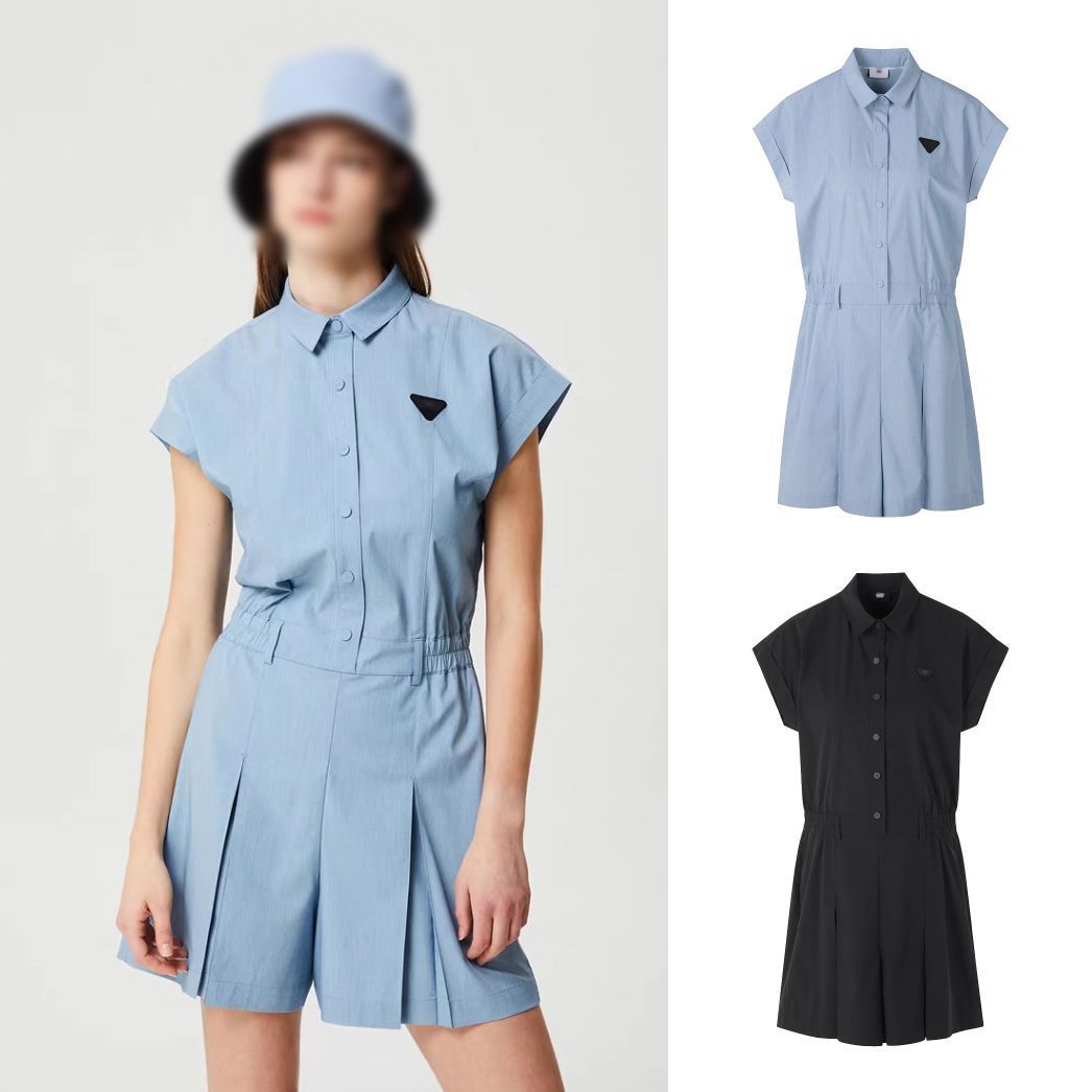 South Korea's 24 New Golf Summer Women's Thin, Breathable and Versatile Short-Sleeved Jumpsuit Shorts to Slim down the Waist