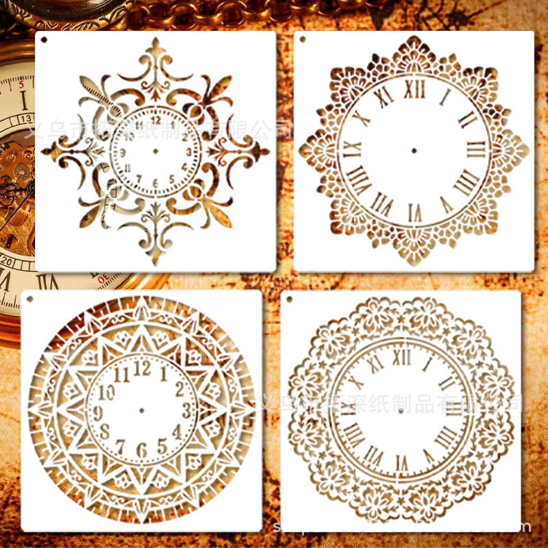 Cross-Border Antique Wall Clock Mandala European Style Cut Out Painting Template DIY Clock Round Painted Inkjet Printing Auxiliary Cross-Border Antique Wall Clock Mandala European Style Cut Out Painting Template DIY Clock Round Painted Inkjet Printing Auxiliary