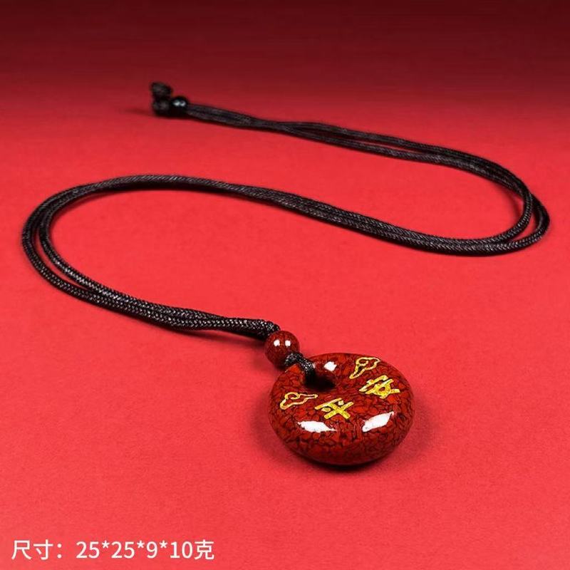 原矿朱砂晶体砂无事牌枫叶福字貔貅葫芦观音平安扣吊坠批发|undefined