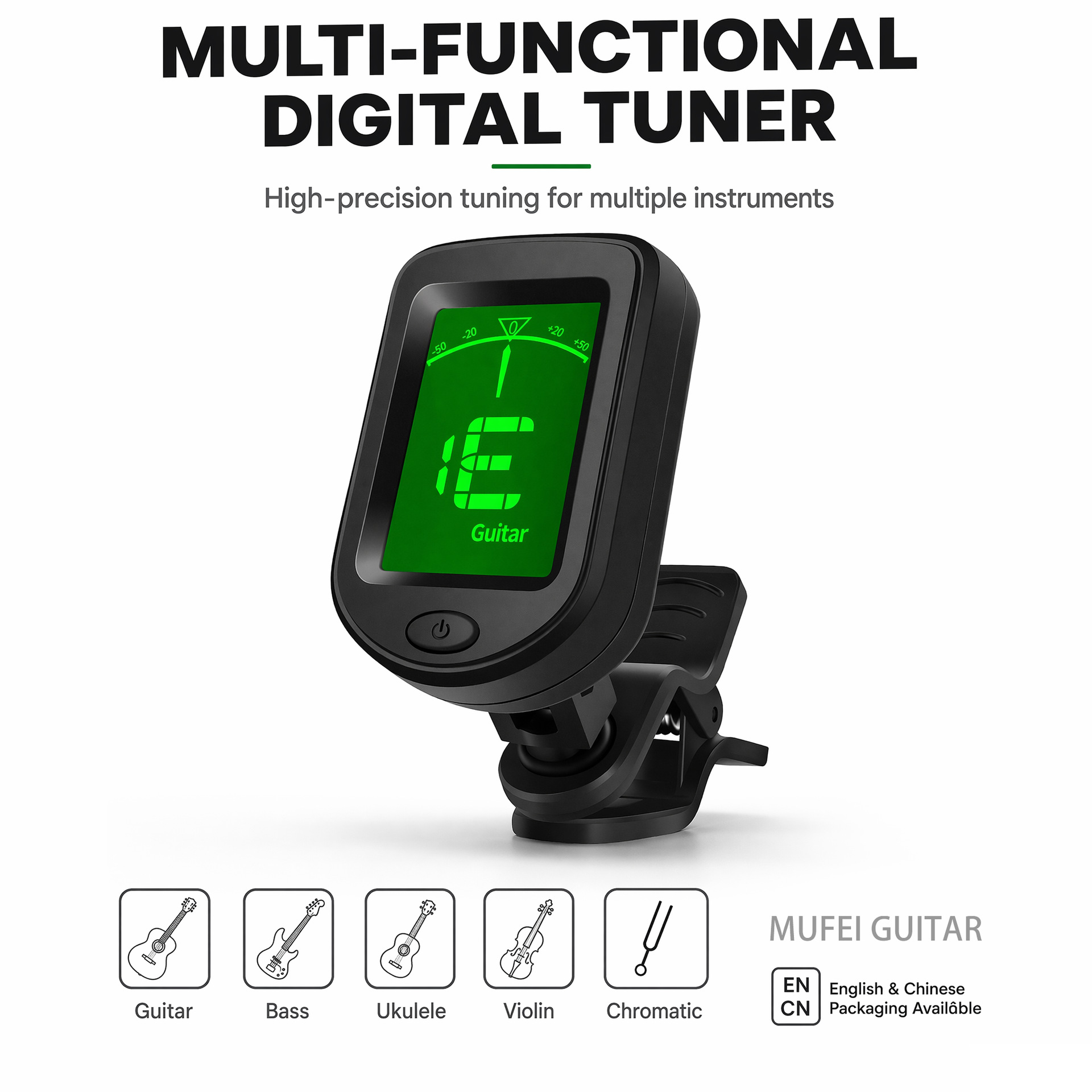 Folk Guitar Tuner violín doce media Ley multifuncional sintonizador electrónico afinador de guitarra image 2