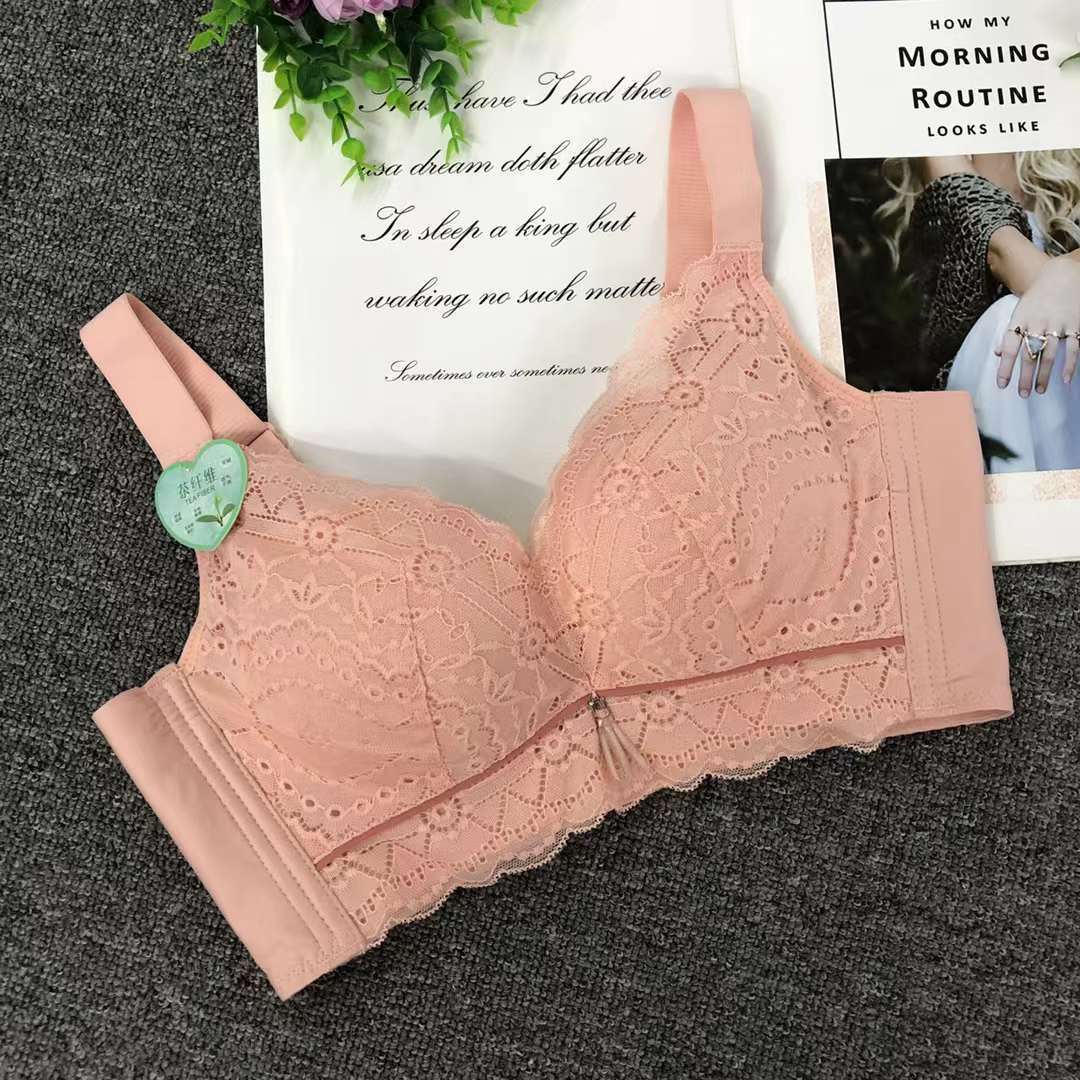 Nuevo sujetador inalámbrico moda de encaje jacquard transpirable cómodo alta calidad cuatro breasted ropa interior para las mujeres al por mayor
