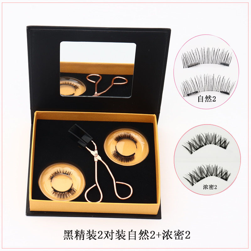 Quantum imán magnético de succión magnética sin pegamento natural largo y grueso transfronterizo pestañas falsas magnéticas populares europeas y americanas