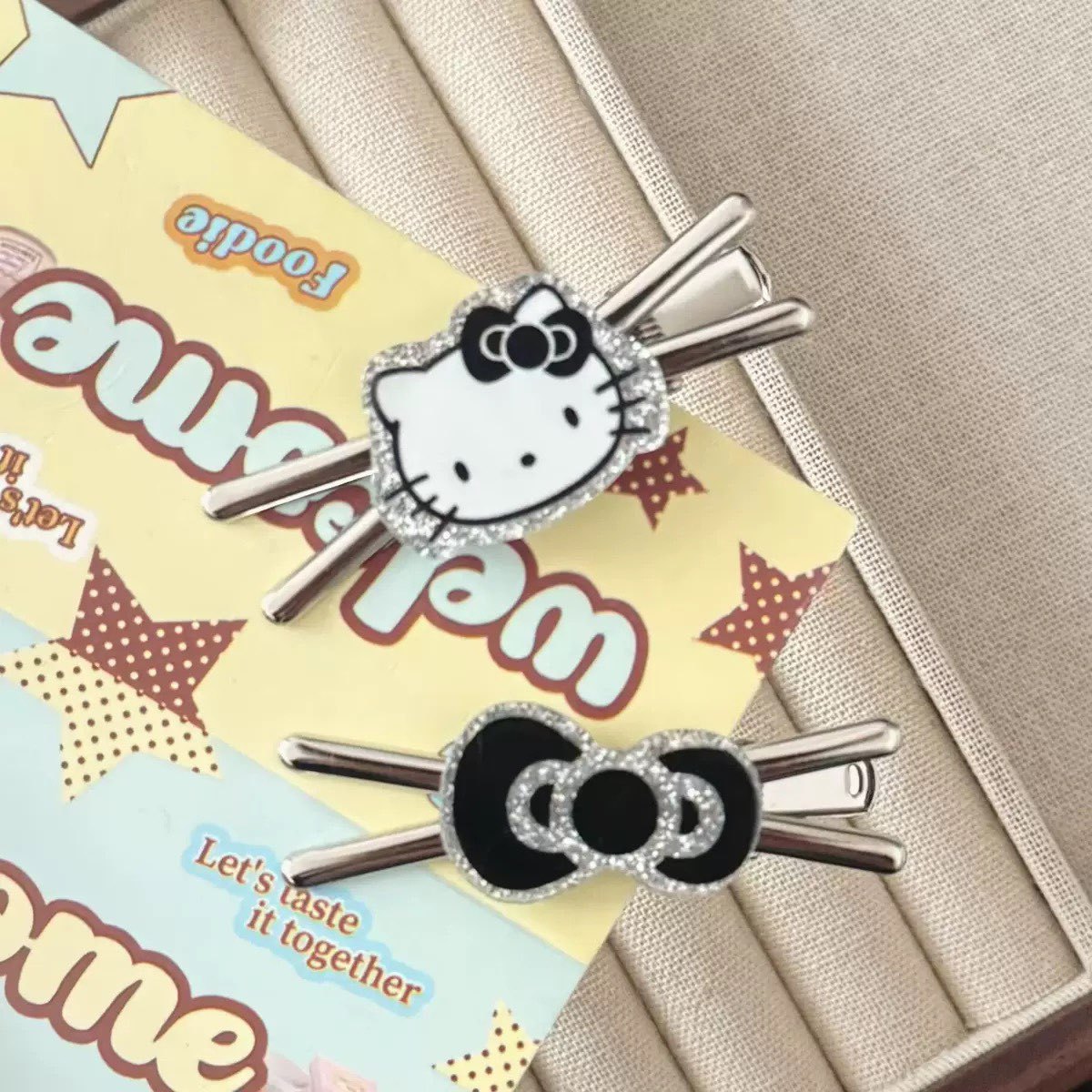 Acrylic Dark Cat Cross Hairpin Japanese Sweet Versatile Girly Bangs Duckbill Hair Clip Hair Accessory