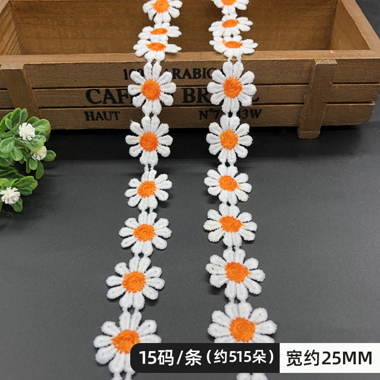 RY color encaje flores pequeñas accesorios hecho a mano bricolaje encaje correa lateral ropa cortina bordado tela material decoración