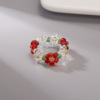 Small elastic ring flower-shaped, Japanese and Korean, flowered, wholesale