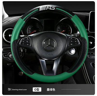 Interior Supplies Handle Cover, Universal | Steering wheel cover - dark-green-round-38cm