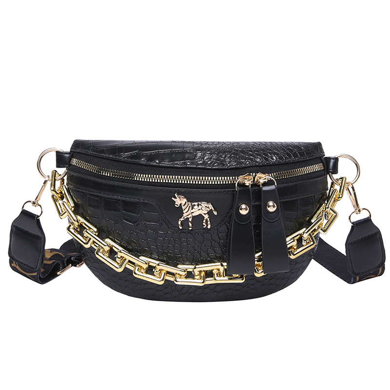 Bolso de pecho para mujer elegante y simple, bolso de hombro de cadena de estilo occidental de moda 2025 primavera nuevo bolso de color sólido