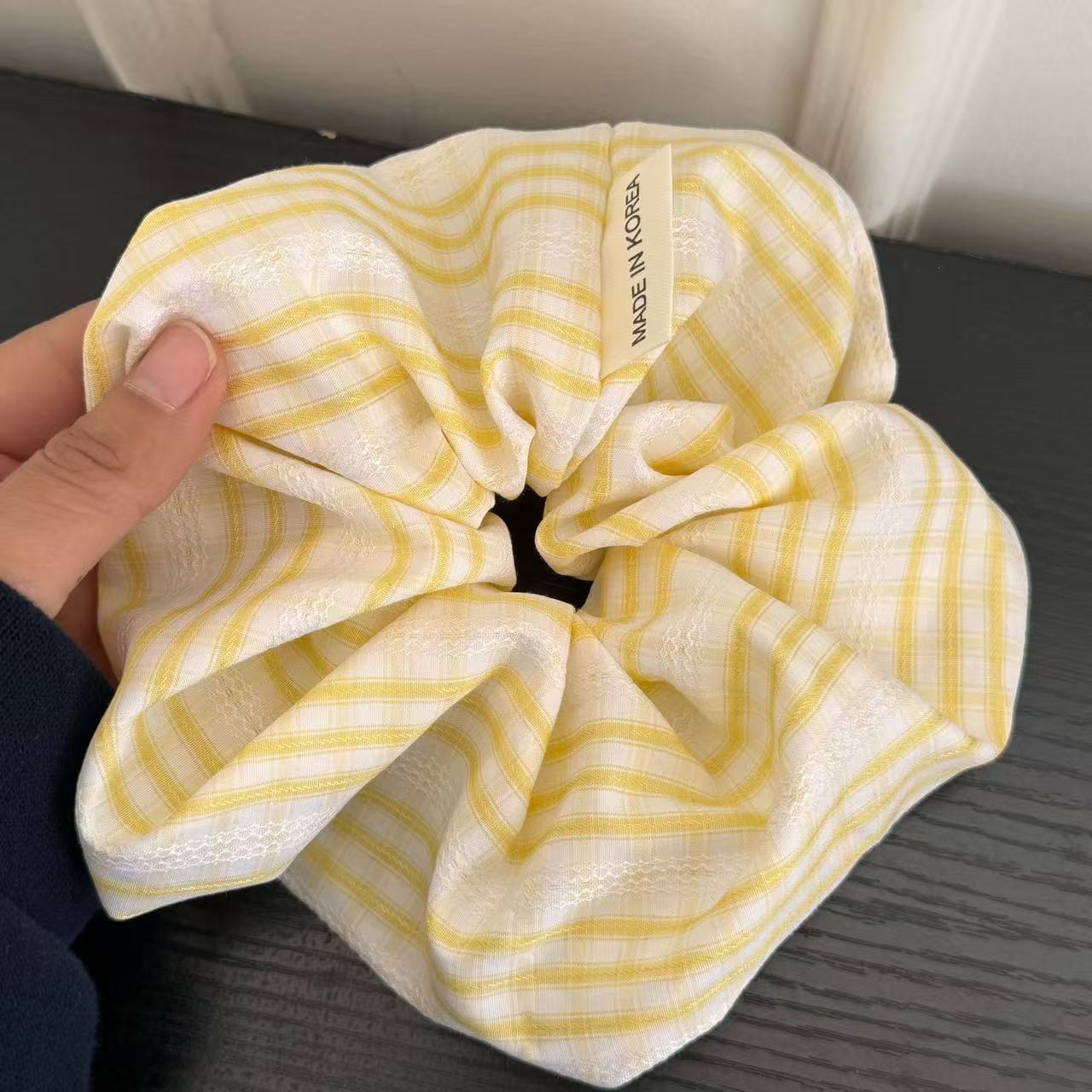 5833 바이탈리티 옐로우 20cm 원형-노란색과 흰색 줄무늬