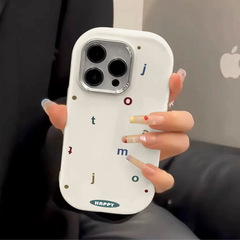 彩色字母蘋果14手機殼透明iPhone15防摔12pro軟殼13卡通11Pro可愛