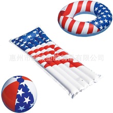 独立日pvc美国国旗浮排/星条旗游泳圈/米字旗沙滩球/美国国旗泳圈