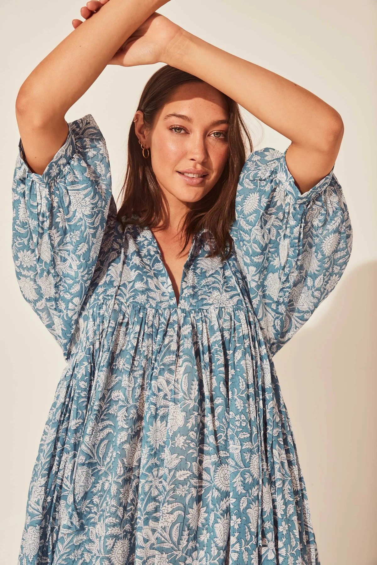 Loose Flare Sleeve Floral Elegant Long Maxi Dress main image 0
