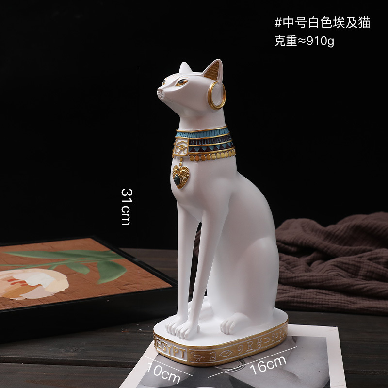 創意異域風情エジプト猫置物樹脂工芸品実用装飾書ろうそく台ソフトプレゼント|undefined