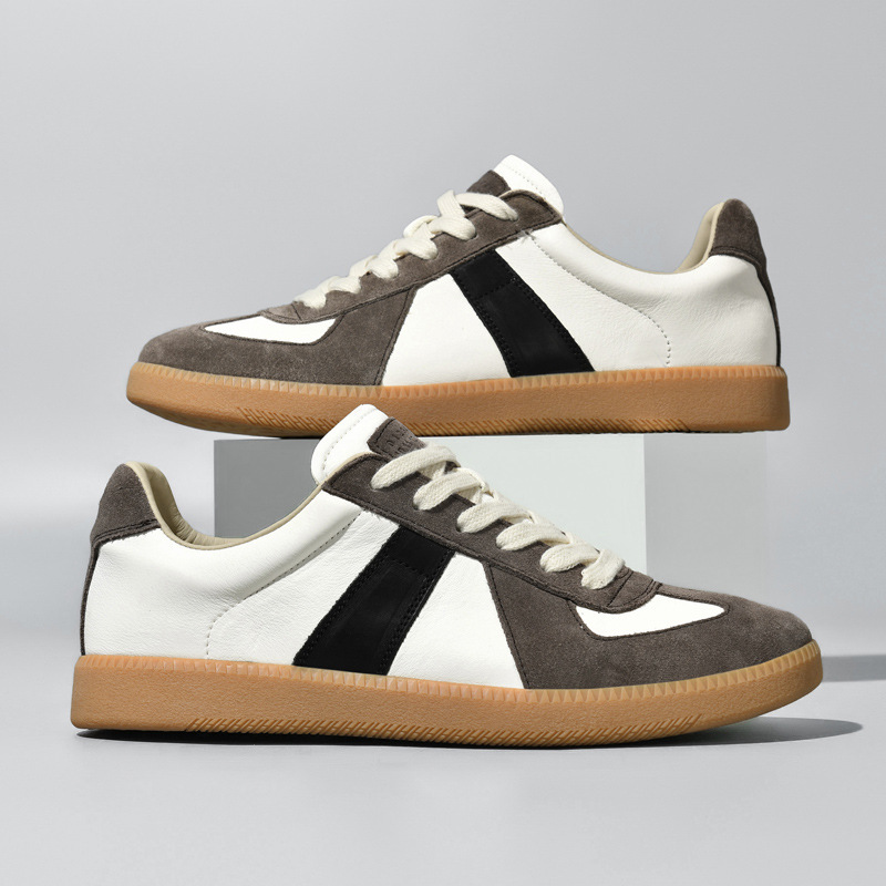 Zapatos de hombre 2026 nuevos zapatos de skate para hombres zapatos casuales de nicho retro zapatos de cuero de cabeza zapatos blancos de moda zapatos de entrenamiento