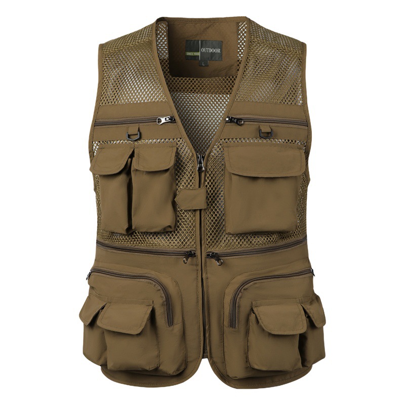 Fábrica al por mayor de verano de los hombres chaleco multi-Bolsillo más tamaño Chaleco de malla AliExpress 65 #