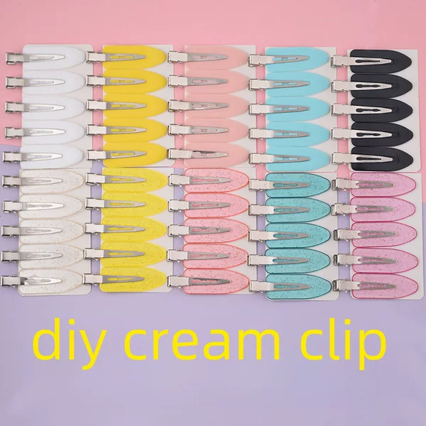 Korean diy cream clip seamless hairpin summer side hairpin duckbill makeup bangs clip broken hair clip headdress