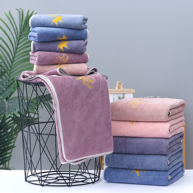 Winter men and women soft thick 70*140 coral fleece bath towel hotel household wholesale foreign trade gift set