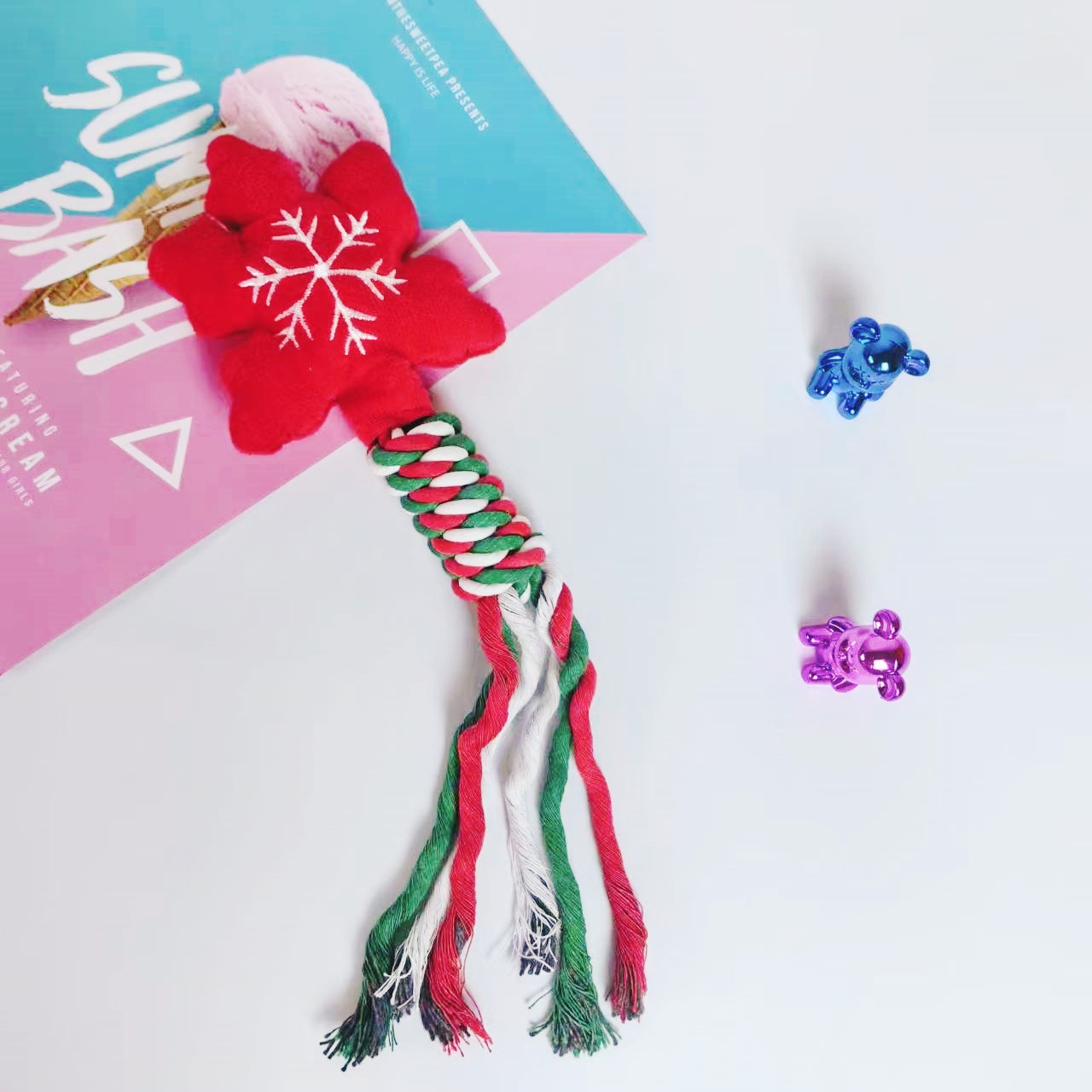 Mascotas Papá Noel regalos juguetes perros rechinar dientes dientes juguetes de peluche resistentes a morder muñeco de nieve de Navidad juguetes para perros