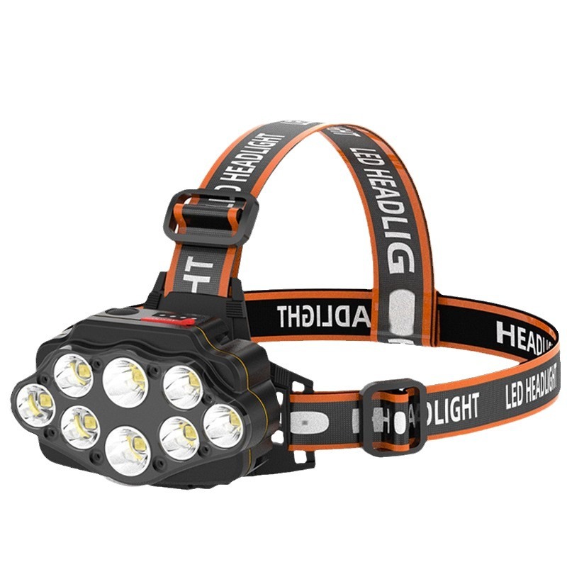 Faro de luz fuerte transfronteriza corriendo deportes montado en la cabeza LED luz de trabajo carga USB pesca salvaje multi-core matriz faro