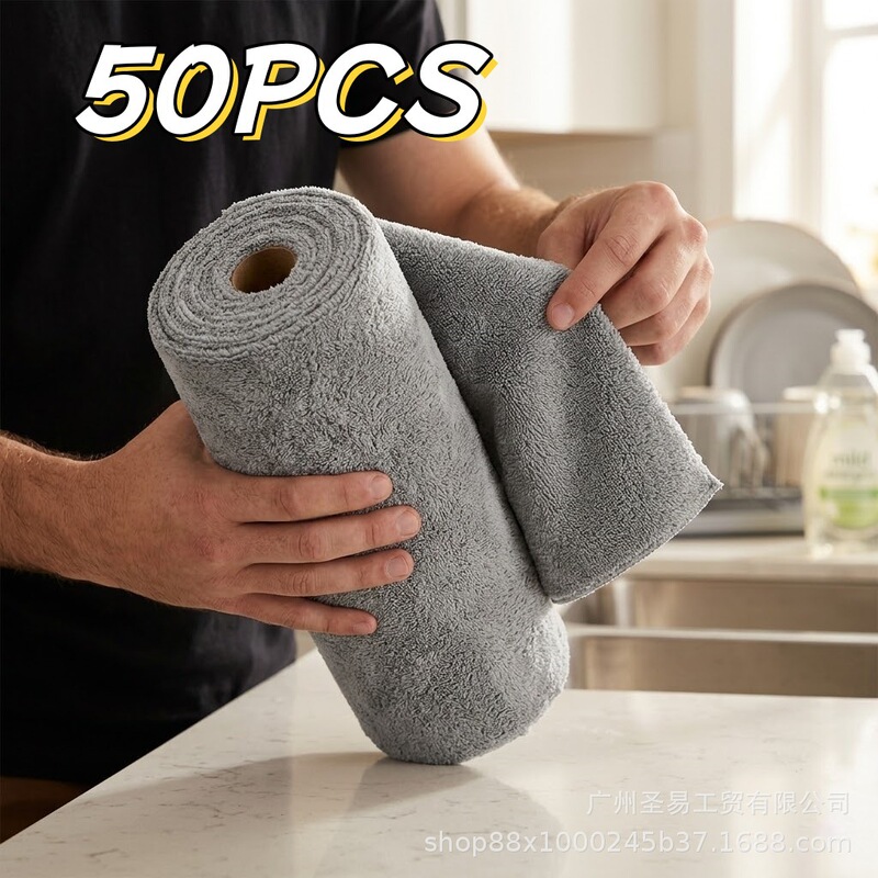Microfiber Thickened Cleaning Cloth, Tearable Towel for Home Kitchen, Roll-Packed Tearable Lazy Cloth, Dual-Use for Home and Car Washing Microfiber Thickened Cleaning Cloth, Tearable Towel for Home Kitchen, Roll-Packed Tearable Lazy Cloth, Dual-Use for Home and Car Washing