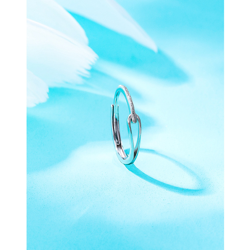 Anillo de lágrima de Lubert plata esterlina 925 anillo llano femenino diseño de nicho autodisciplina anillo ajustable de lujo ligero de alto sentido