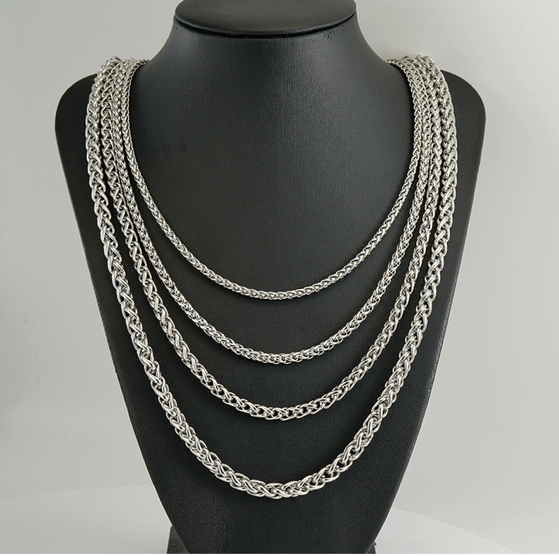 Holiday Occasion 304 Stainless Steel Material Solid Color Pattern Hip-hop Solid Color Stainless Steel Titanium Steel Chain Necklace 1 Piece