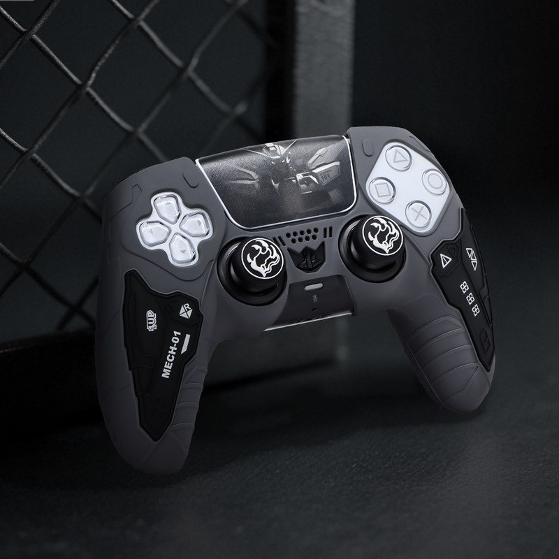 新しい ps5 ハンドルカバーメカスタイルシリコン保護カバー滑り止めと汗防止ゴムカバー P5 ゲームハンドルシリコンカバー|undefined