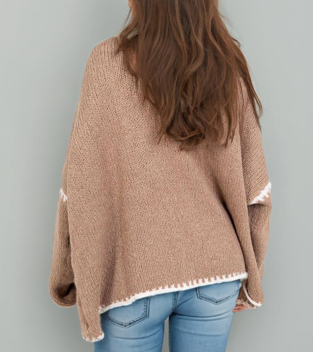 420g Weight Long Sleeve Sleeve Length Placket Placket Type Polyester Fabric Type Long Top Length Cardigan, Sweater Tops Type Daily Occasion Collarless Neckline Loose Fit Type Color Block Pattern Winter, Spring, Autumn Season Women's Gender Vacation Style Wholesale Women's Vacation Color Block Long Sleeve Sweaters & Cardigans 21