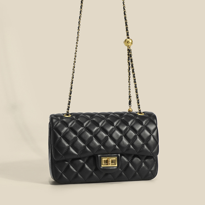 Women's Quilted Chain Crossbody Bag Versatile Small Shoulder Bag_voghion.com