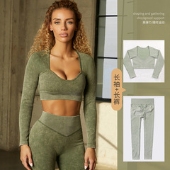 Cross-border European and American tight-fitting seamless exercise underwear outdoor running sweat-absorbing shock-absorbing anti-hanging yoga set