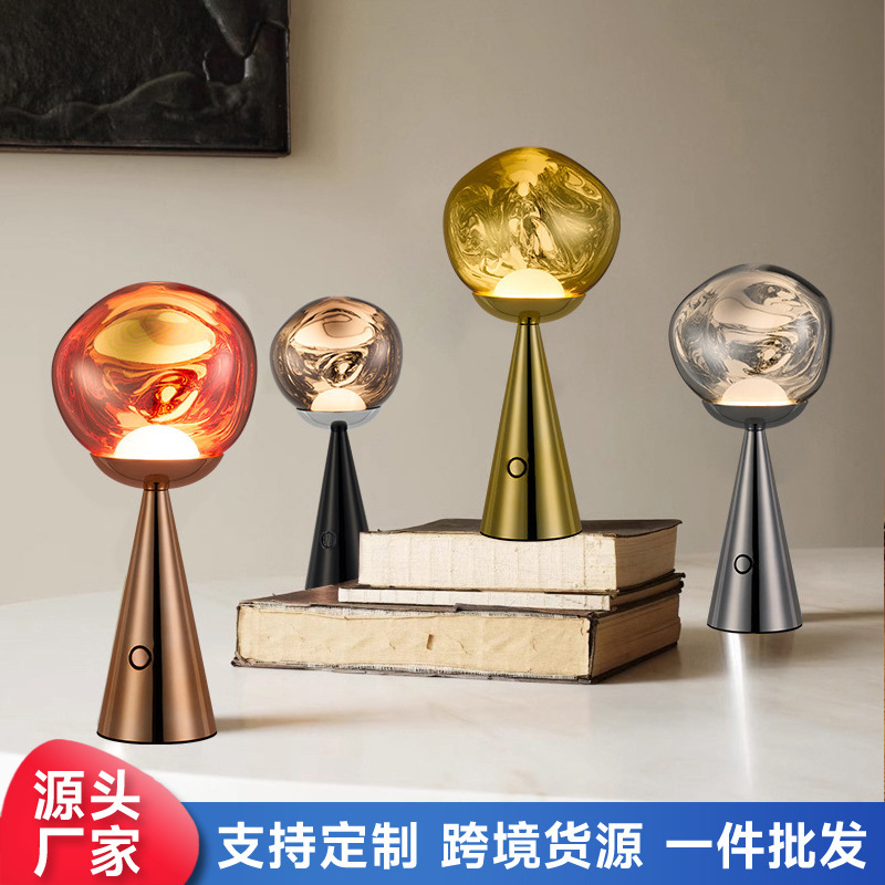 Cross-Border Lava Table Lamp Original Replica Rechargeable Portable Bedroom Bedside Desktop Decoration Atmosphere Table Lamp Wholesale