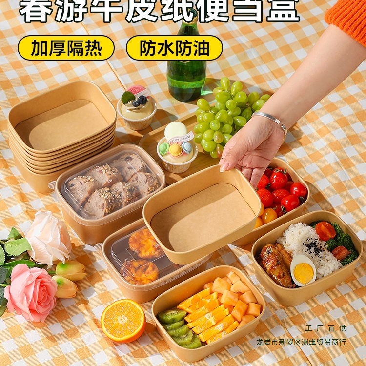 户外露营餐具便当一次性野炊水果打包饭盒便携套装大容量食品级