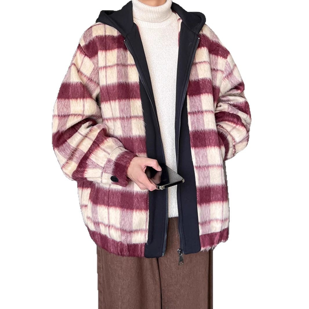 Chaqueta de hombre estilo de primavera 2025 nueva moda top a cuadros ropa de primavera para niños grandes abrigo de hombre guapo