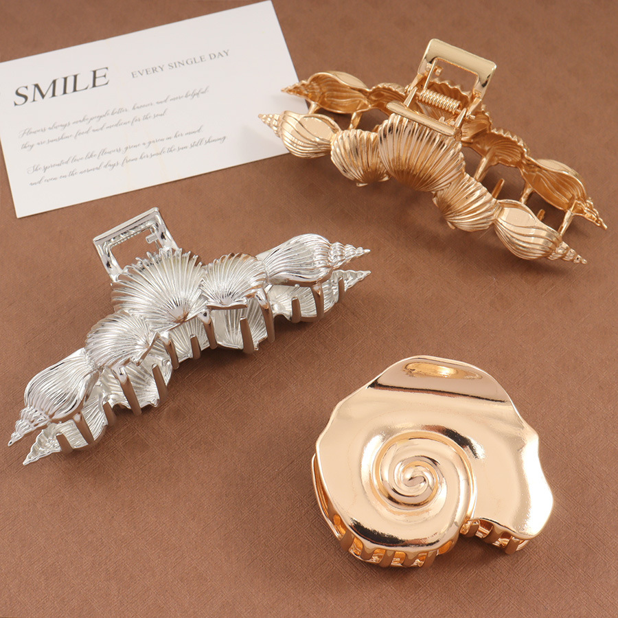50g Weight Hair Claws Hair Accessories Type 1 Piece Quantity Daily, Street Occasion Zinc alloy Material Conch, Shell Pattern All Seasons Season Women's Gender IG Style Style IG Style Women's Conch Shell Zinc Alloy Hair Claws 3