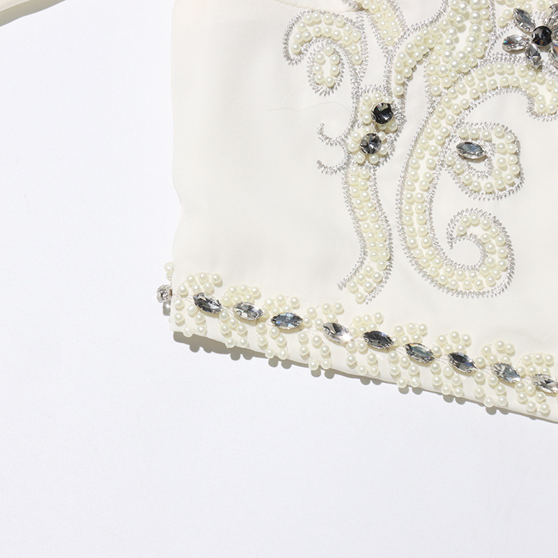 K Vintage Heavy Industry Diamond Set Two Piece New Embroidered Coat Slim Sleeveless Dress Set For Women_ecoleips.com
