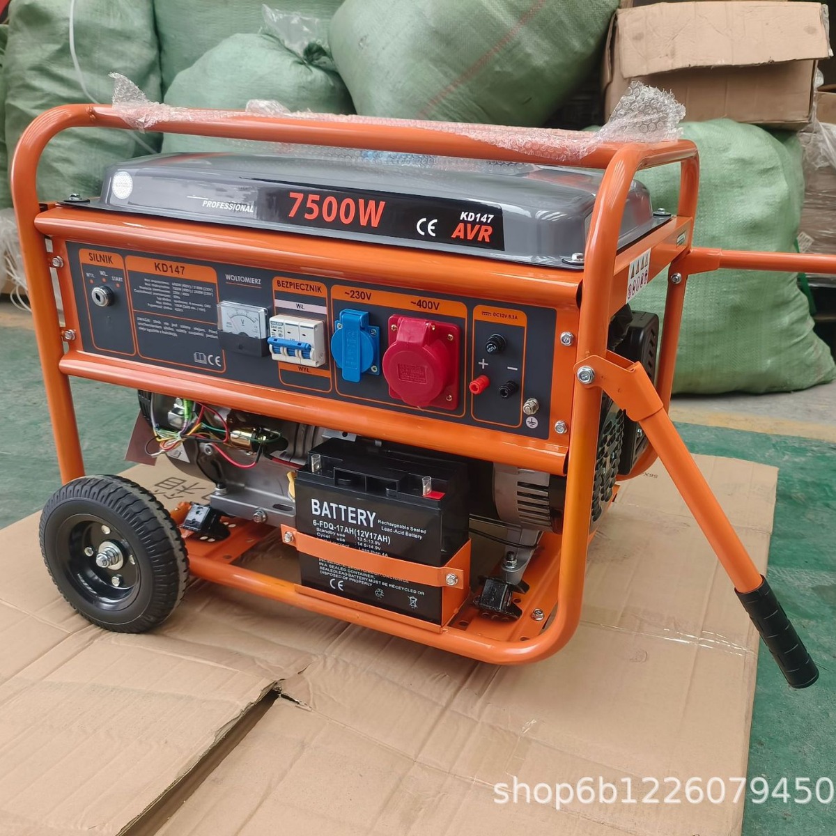 5KW汽油发电机 380V 6/7KW 400V汽油发电机 带轮子 外贸出口