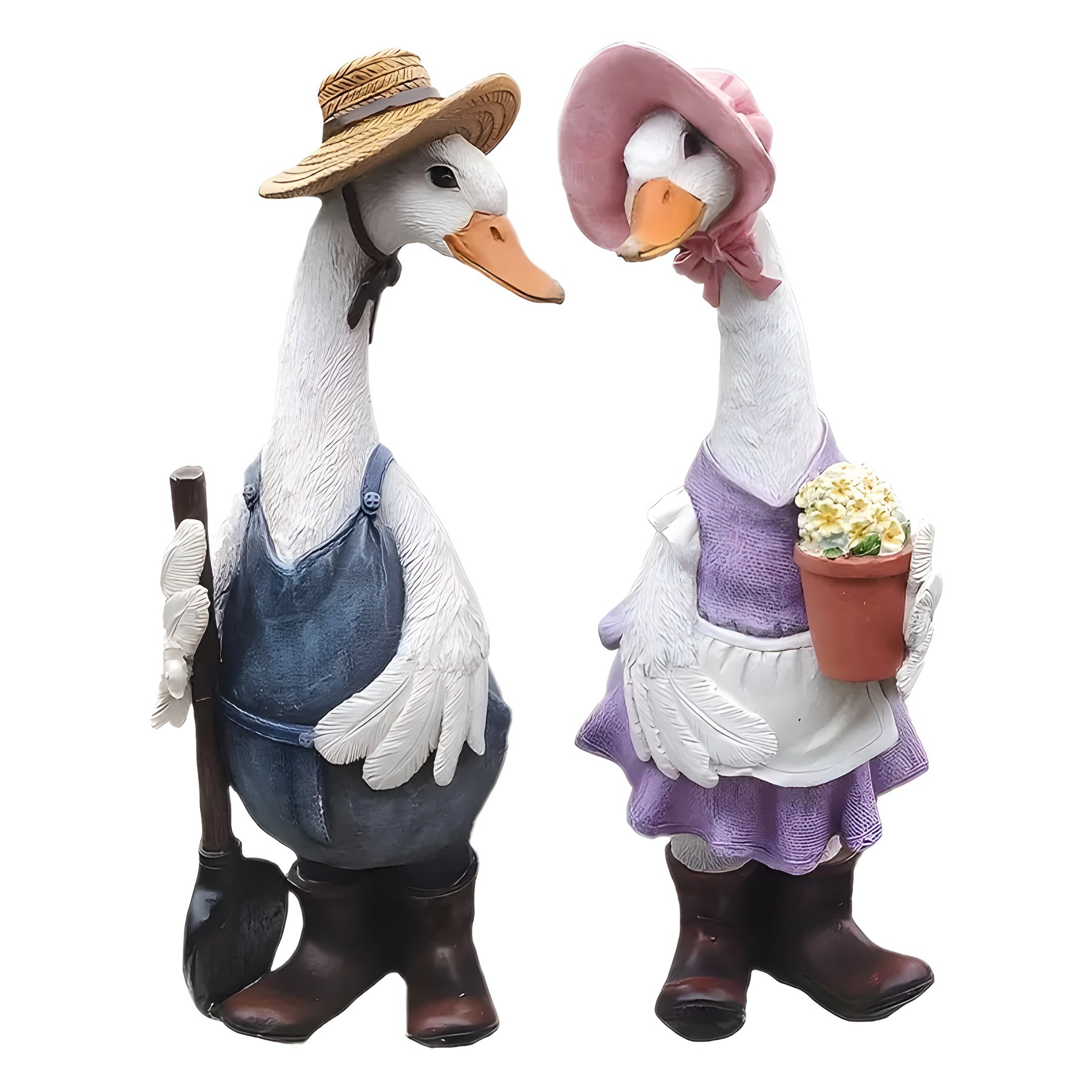Manufacturer Resin Crafts Garden Decoration Ornaments Creative Animal Duck Ornaments Home Support Customization According to Drawings