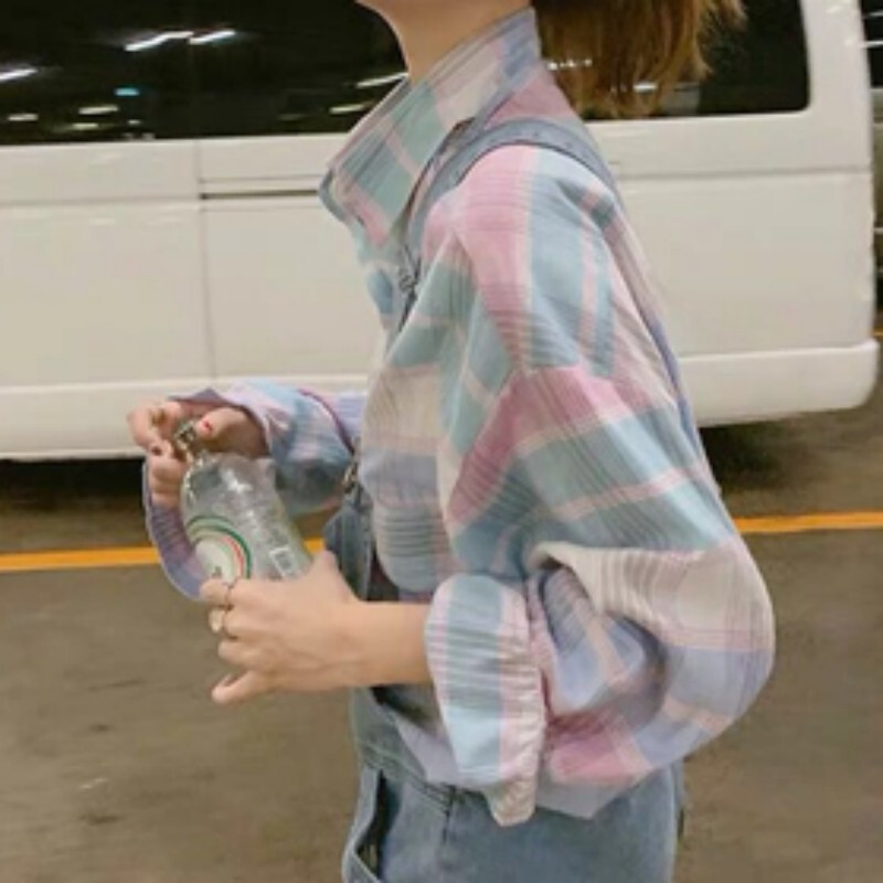 格子のシャツの女性はとても仙人の洋気の上着の春夏の新型の少女のピンクの日焼け止めの長袖のコートです。|undefined