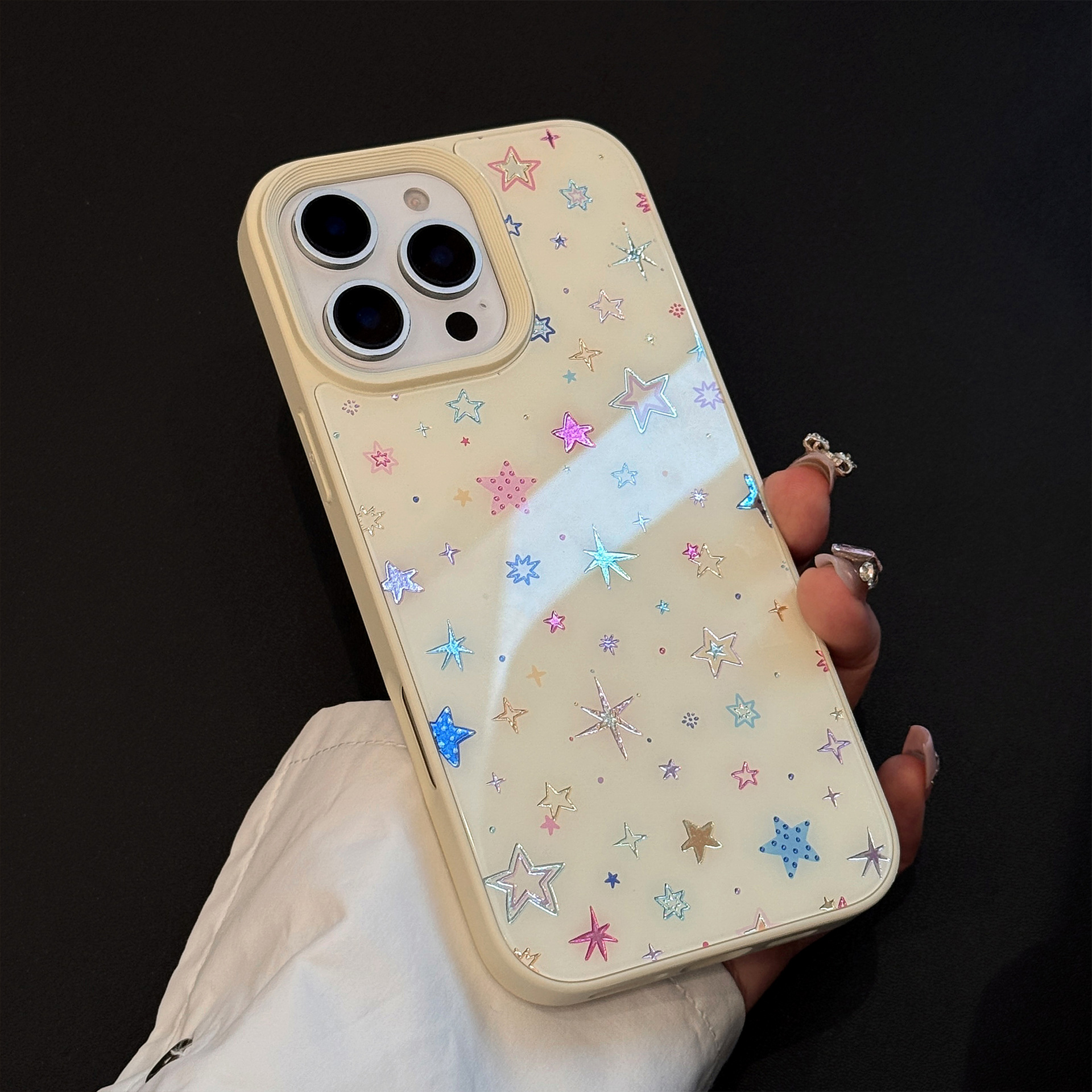 Protective Phone Case With Gilt Colorful Stars For Iphone Models_voghion.com