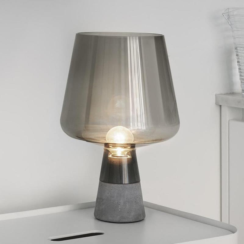 Nordic creative modern minimalist cement living room table lamp pastoral bedroom gray bedside study glass table lamp
