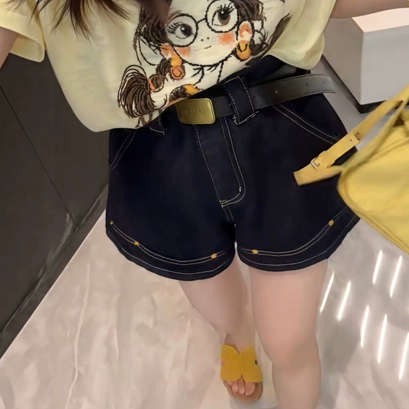 Loose, Fashionable, Versatile Wide-Leg Denim Shorts for Women, 2026 Summer Thin New Style, High-Waisted, Slimming Straight-Leg Pants for Plus-Size Women