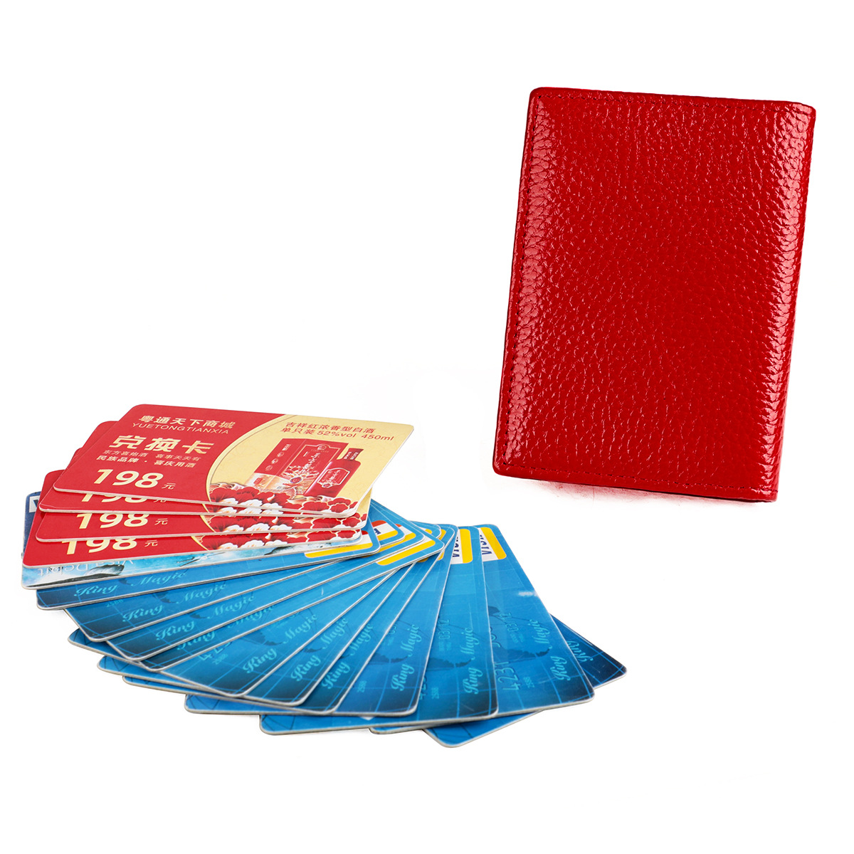 RFID 本革名刺ホルダー第一層牛革名刺ホルダー銀行カードホルダー財布手持ち小銭入れドキュメントバッグ