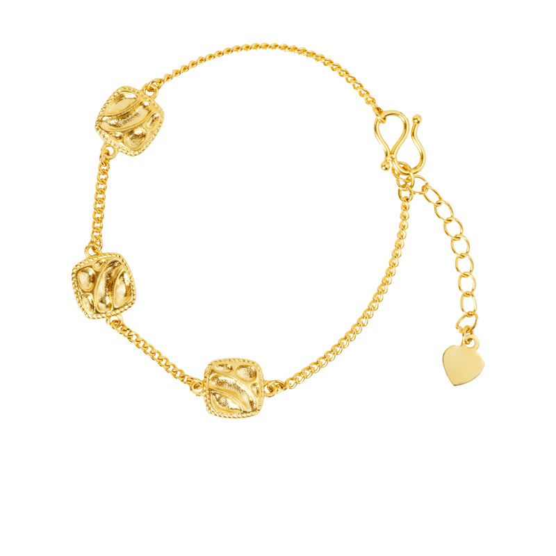 La antigua pulsera de oro de arena francesa de Vietnam no se desvanece durante mucho tiempo, ondas de agua, anillo geométrico cuadrado, pendientes, lujo ligero, joyería simple