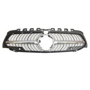 Suitable for Mercedes-Benz A-Class Modified Grille W177 Modified Starry Meteor Gt Vertical Strip Silver Black Front Grille