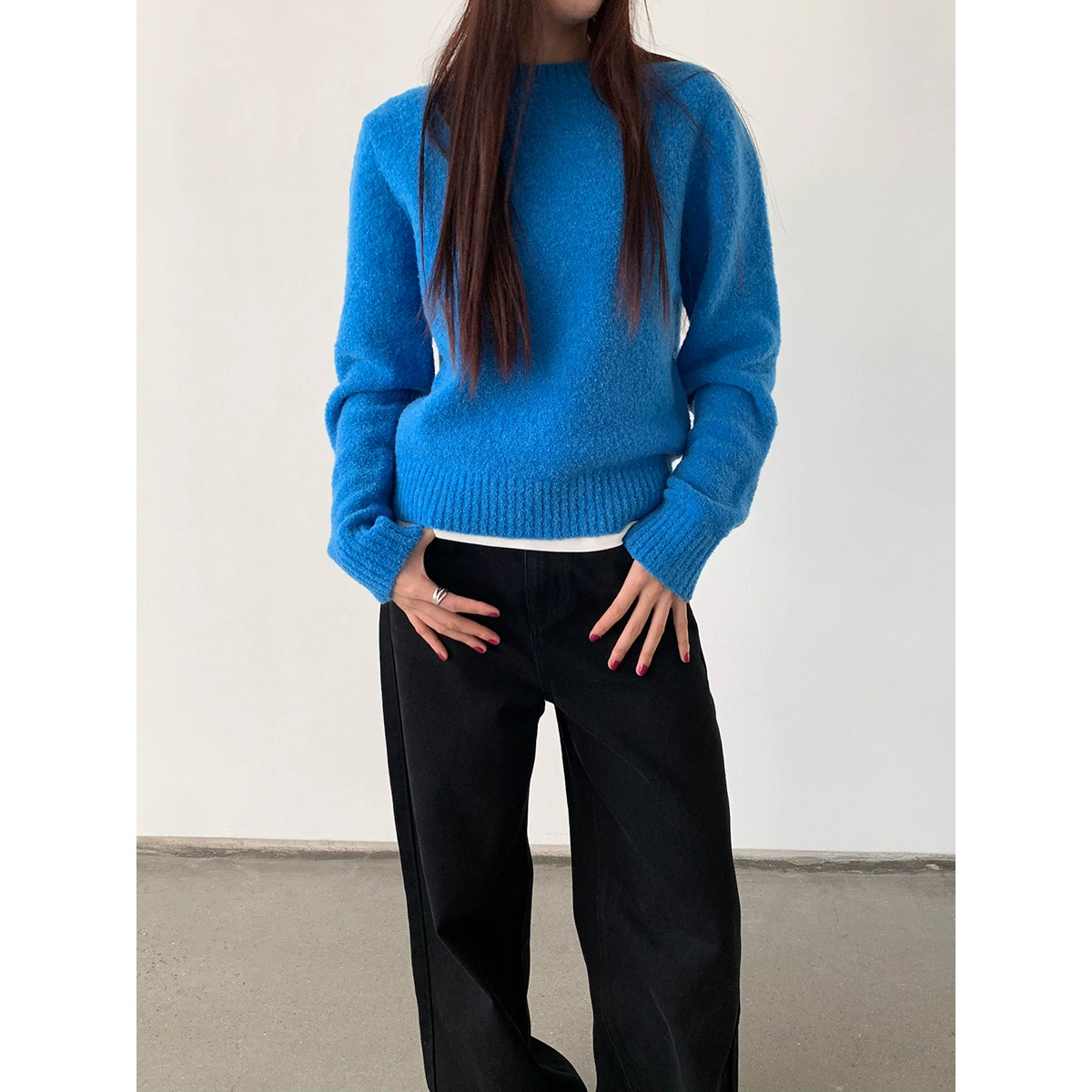 Yi En Ou inbyin без усилий модный трикотажный костюм с круглым вырезом свитер снаружи носить теплую шапку из двух частей